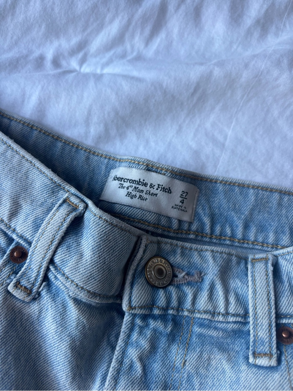 Abercrombie & Fitch Light WashThe 4” Mom Short High Rise Shorts - Picture 2 of 3